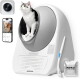 Weiß‑graues CAT‑LINK automatisches Katzenklo mit schwarz‑weißer Katze, Smartphone‑App und Geruchsentferner‑Pack