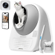 Weiß‑graues CAT‑LINK automatisches Katzenklo mit schwarz‑weißer Katze, Smartphone‑App und Geruchsentferner‑Pack