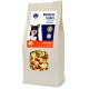 Eine Tüte Blue Tree Wellness Flakes für Haustiere, beschriftet mit "Sommer-Früchte" mit Banane, Apfel und Erdbeere. Glutenfrei.