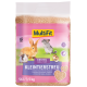 Verpackung für MultiFit Kleintierstreu mit einem Kaninchen, Meerschweinchen und einer Maus auf einem rosa Hintergrund, mit Text in mehreren Sprachen.