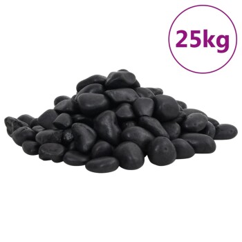 Polierte Kiesel Schwarz 2-5 25 kg