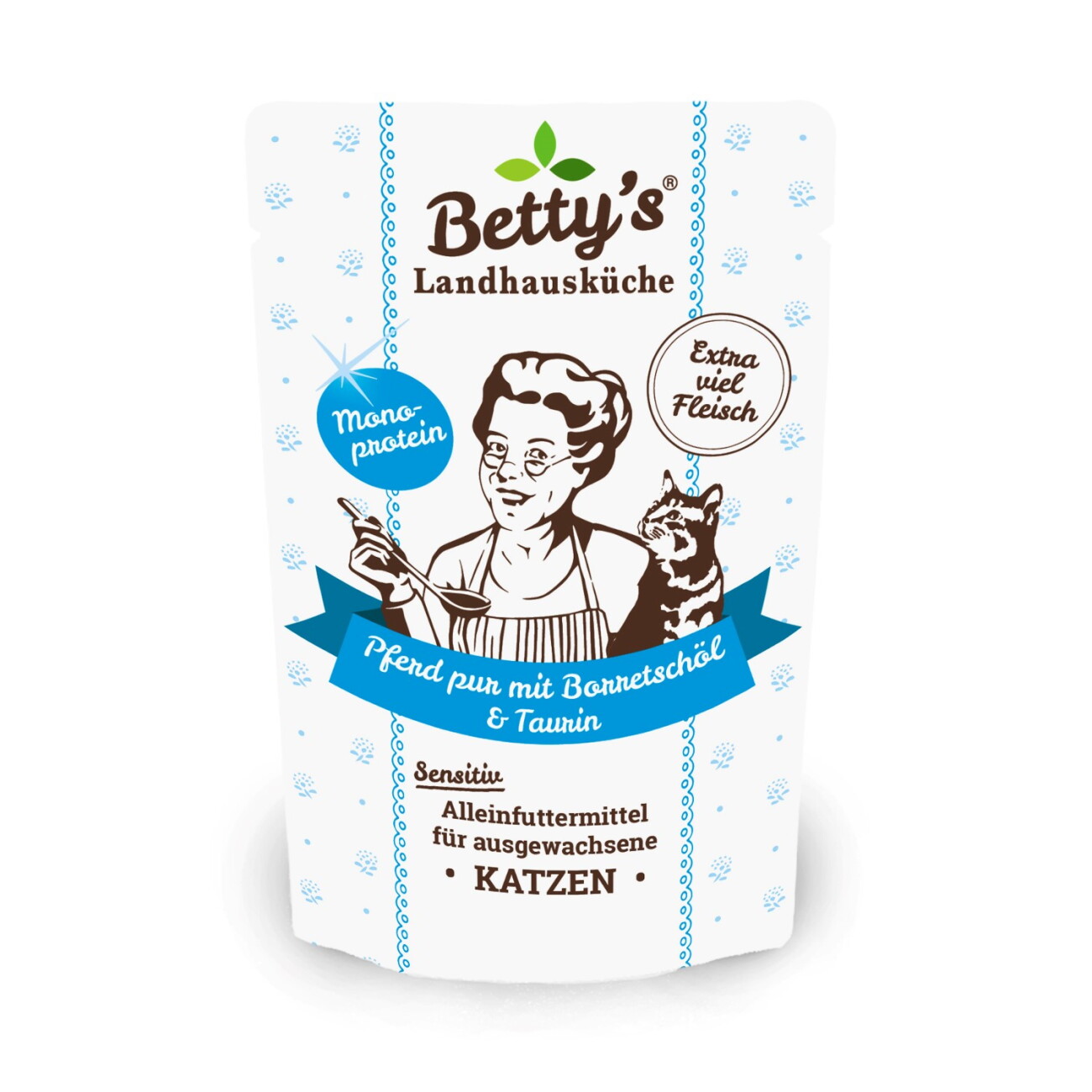 Betty's Landhausküche Frischebeutel Pferd Pur 12x 100g für Katze