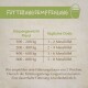 Fütterungsempfehlungstabelle für die Pferdefütterung, die tägliche Dosierungen basierend auf Gewichtskategorien von 100-800 kg detailliert.
