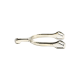 Ein glänzender Metallsporn mit glattem Design, mit zwei Zinken und eingraviert mit dem Markennamen "BALKENHOL."