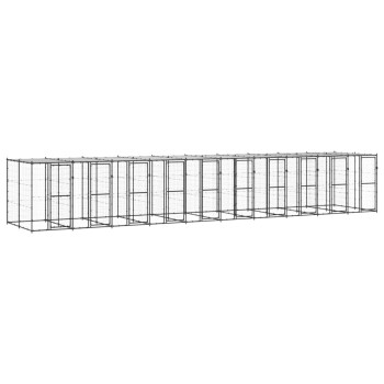 Outdoor-Hundezwinger Stahl mit Dach