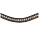 Eine stilvolle braune Haustierleine, die entlang ihrer Länge mit funkelnden Strasssteinen verziert ist und ein luxuriöses Design zeigt.