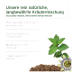 Kräutermischung für Haustiere mit Passionsblumenkräutern, Melissenblättern, Baldrianwurzel und Hopfenblättern, mit einem grünen und lila Hintergrund.