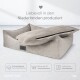 Beige orthopädisches Haustierbett mit abnehmbarem, waschbarem Bezug und weichem, geripptem Kissen. Deutscher Text: "Liebevoll in den Niederlanden produziert."