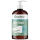 AniForte-Pumpspender mit der Aufschrift 'LEBERTRAN Cod Liver Oil' für Haustiere, Text 'unterstützt das Immunsystem', 'Hergestellt in Deutschland'.