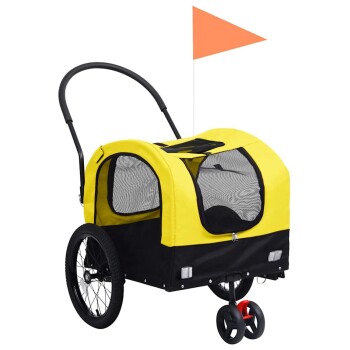 Hunde 2-in-1 Fahrradanhänger & Jogger gelb