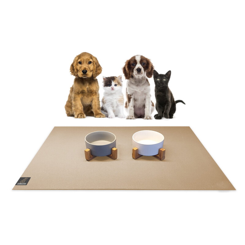 SANOZOO ® - Napfunterlage, Öko-Tex, Rechteckig Set 40/60+60/90 cm Sand / Beige