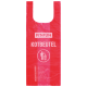 Red plastic dog waste bag with "FIT+FUN" logo and "KOTBEUTEL" text, featuring a trash can icon and multilingual instructions.