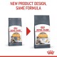 Image of two Royal Canin "Hair & Skin" cat food bags, featuring a new design and text: "NEW PRODUCT DESIGN, SAME FORMULA."