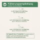 Fütterungsempfehlungstabelle für Hunde, die Fleisch- und BARF-Püree-Anteile für Junghunde, Erwachsene und Senioren in Deutsch und Englisch detailliert.