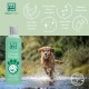 Men For San Aloe Vera Shampoo für Haustiere, mit einem Golden Retriever im Wasser. Höhepunkte: 'Glanz & Weichheit', 'Maximale Hydratation', 'Vegan.'