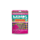 Eine bunte Leckerlitasche für Haustiere mit der Aufschrift 'Mimos Caballos', die Snacks aus Pferdemagen enthält, gekennzeichnet als 'hypoallergen' mit einer Pferdesilhouette.