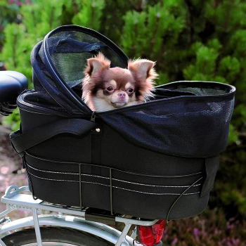 Fahrradkorb für Hunde Trixie bis 6kg für Gepäckträger mit Abdeckung 13118  4011905131184