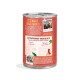 Red can of Edgard & Cooper dog food labeled "IT'S WHAT DOGS WANT!" with dog photos and "Extraordinary Ingredients" panel
