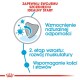 Infografika o zdrowiu zwierząt domowych z symbolem tarczy i polskim tekstem: "Wzmacnianie odporności", "Etap 2: rozwój mięśni", "Wsparcie dla kości."