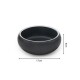 Schwarze Haustierschale mit elegantem Design, mit einem Durchmesser von 17 cm und einer Höhe von 6 cm.