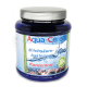 Aqua Cereal Glas mit 'Milchsäurebakterien' und 'Konzentrat', blau-weißes Design, grünes Etikett '100% natürliche Zutaten.'