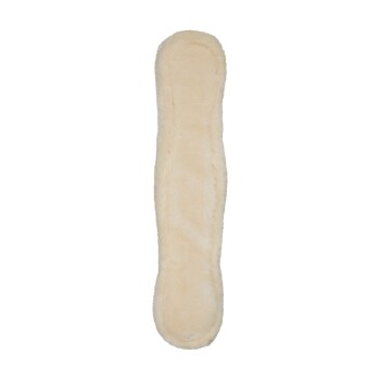 Ein langes, weiches, cremefarbenes Haustierbett-Innenfutter mit plüschiger Textur, das für Komfort und Wärme für Haustiere ausgelegt ist.