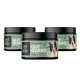 Drei Gläser "Petstile Gut Guard" Hundesupplement, jeweils 150 g, gekennzeichnet als 100% natürlich mit einem Hundebild, das die Verdauungsgesundheit fördert.