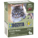 Pudełko karmy dla kotów Bozita Fresh Menu z wizerunkiem kota rasy Maine Coon z przodu, oznaczone "Królika" z 89% składników pochodzenia zwierzęcego, 370g.