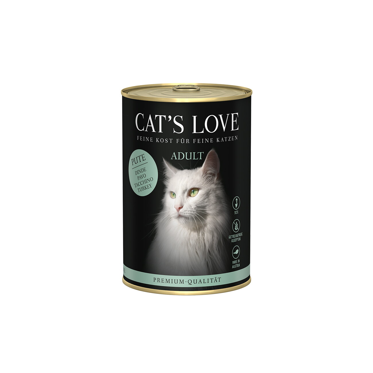 CAT'S LOVE Nassfutter Katze Adult Pute pur 6x400 g