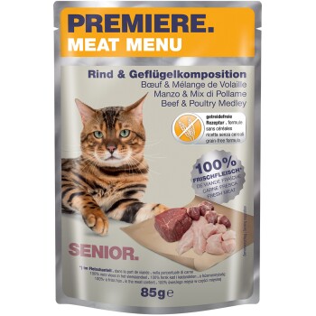 Meat Menu Senior Bœuf, Volaille 12 x 85 g