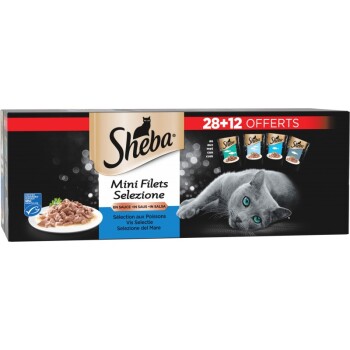 Sheba Sachet Fraîcheur Selection Poissons 40x85g 28+12 Offerts