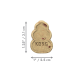 Kleines KONG-Hundeleckerli in Form gestapelter Kreise, mit 'KONG'-Prägung; Größenangaben zeigen 1,25"/3,1 cm Höhe und 1"/2,5 cm Breite.