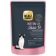 Pochette de nourriture pour chaton Select Gold Kitten Classic Fit pâté au poulet pour chatons de moins d'un an, sans sucre ajouté ni soja, avec l'image d'un chaton noir et blanc.