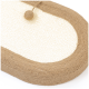 Katzensch scratching pad aus Naturfasern mit einem beigen Zentrum und einem braunen Seilrand, entworfen, um gesundes Kratzverhalten zu fördern.