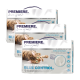 Drei Säcke Premiere Klumpstreu für Katzen, beschriftet mit "White Sensation Blue Control," mit einem verspielten Katzenbild und dem Text "Ich liebe meine Katze."