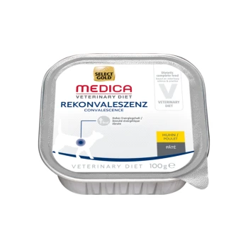Select Gold Medica Veterinärdiät Convalescence Hundefutter, 100g, mit hoher Energiedichte, Pastetenstil, mit dem Etikett "Huhn/Poulet."