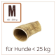 Hundekauartikel in mittlerer Größe, geeignet für Hunde unter 25 kg, mit einem Gewicht von 80-200 g, mit einer natürlichen Holzstruktur.