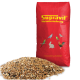 Gemischte Vogelfuttersaatmischung mit verschiedenen Samen und Körnern für Ziervögel, Nahaufnahme.