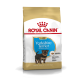 Nourriture pour chiots Royal Canin pour Yorkshire Terriers, adaptée aux chiots jusqu'à 10 mois, avec une image de petit chien et des bienfaits nutritionnels.