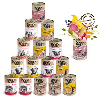 Dogs’n Tiger Adult Hundefutter, Nassfutter, Mixpaket Schlemmerparadies 16x 400 g