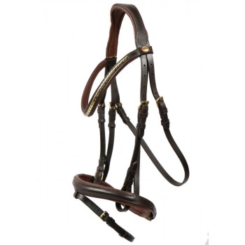 Hans Melzer Trense Bredeneek braun/messing Pony