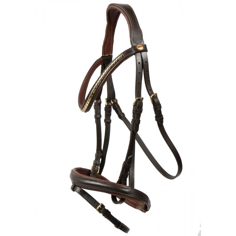 Hans Melzer Horse Equipment Hans Melzer Trense Bredeneek braun/messing Pony