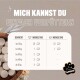 Tabelle mit täglichen Fütterungsempfehlungen für Haustiere basierend auf dem Gewicht, mit dem Text "MICH KANNST DU EINFACH VERFÜTTERN" und dem ALPHAZOO-Logo.