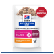 Hill's Prescription Diet Gastrointestinal Biome Katzenfutterbeutel, mit zarten Stückchen in Soße mit Huhn, als vom Tierarzt empfohlen gekennzeichnet.