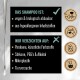 Veganes, biologisch abbaubares, hypoallergenes Shampoo, das schädliche Inhaltsstoffe hervorhebt, die vermieden werden sollten, wie Parabene und Mikroplastik.