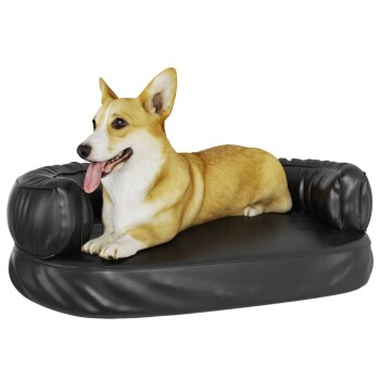 Hundebett Ergonomisch Kunstleder schwarz S