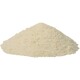 Ein Hügel aus feinem, blassgelbem Pulver, möglicherweise ein Haustier-Nahrungsergänzungsmittel oder Lebensmittelzutat, vor einem weißen Hintergrund präsentiert.