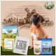 Ein brauner Boxerhund sitzt vor einer Farmkulisse mit einer Windmühle und präsentiert das Hundefutter BELLEFOR sowie andere Haustierprodukte.