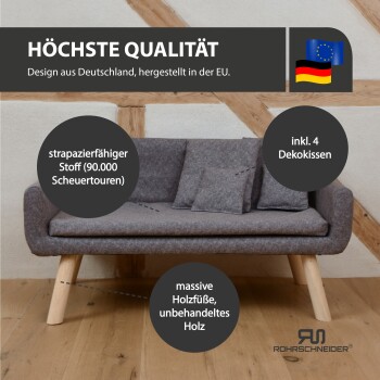 Graue Haustierbettkissen mit einer strukturierten Stoffoberfläche, quadratischer Form und ohne sichtbare Marken oder Text.