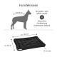 Schwarzes Hundebett für große Hunde, Maße ca. 100 cm x 85 cm, 10 cm dick, geeignet für Rassen wie Deutscher Schäferhund und Dobermann.